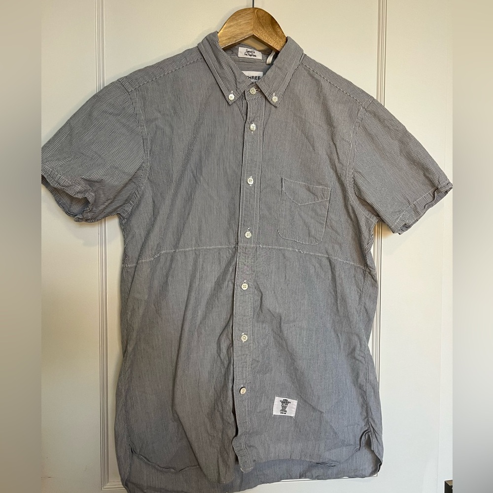 Blue multi striped Bedwin & The Heartbreakers short sleeve button down